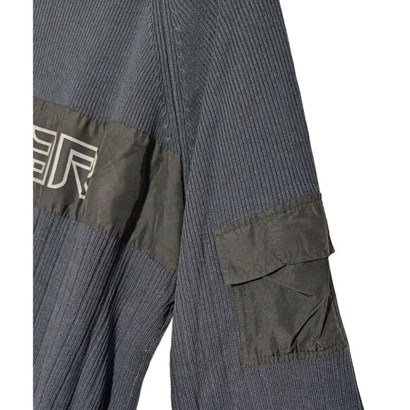 Vintage Rocawear Sweater Men's Size 3XL Blue Ribbed Arm Pocket Y2K - Picture 3 of 8